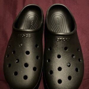 CROCS Black Perforated Slip-Ons